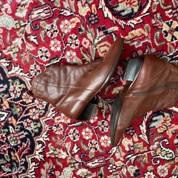 Leather Brown Ankle Boots Western Size 8.5 Ipanema Made in Brazil - Picture 3 of 7